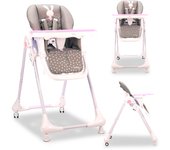 Asalvo Trona con Ruedas Conejito – Trona Evolutiva con Altura Ajustable, Respaldo Reclinable, Bandeja Doble Extraíble, Arnés de 5 Puntos y Ruedas con Freno