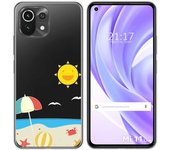 Tumundosmartphone Funda Gel Transparente para Xiaomi Mi 11 Lite 4G / 5G / 5G NE diseño Playa Dibujos