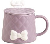 Taza Kawaii Taza de Cerámica con Lazo Lindo Taza de Agua para Niña Linda Taza de Leche Linda Taza de Café Linda