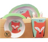 ECOPEKES SET VAJILLA ZORRO 5 PIEZAS