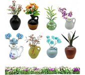 8 mini imanes de cerámica para nevera, con plantas bonitas, accesorios decorativos para cocina, mini imanes para nevera (8 unidades A)
