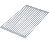 Escurreplatos flexible y enrollable de silicona, acero y plástico, gris