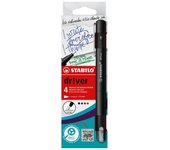 Stabilo dr!ver pack de 4 rotuladores de punta fina 0.4mm - tinta a prueba de manchas, inodora y con base al agua - fabricado con 94% de bioplastico - colores surtidos