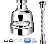 Accesorio para Rociador de Grifo, Cabezal de Rociado de Grifo para Fregadero de Cocina, Giratorio de 360 ° with Manguera, Filter de Refuerzo de Grifo y Ahorro de Agua de Repuesto de Cabezal de Rociador