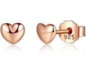 WOSTU Brand Genuine 100% 925 Sterling Silver Petite Hearts Stud Earrings For Women Authentic Original Jewelry Gift XCHS441