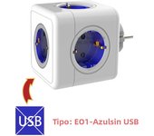 Multiple Socket 3680W Power Strip Eu Powercube Outlet European with Usb 4 AC Multiple Plugs Network Filter for Home Offices