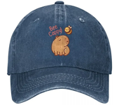 Bee And Capybara Men Women Baseball Cap Bee Cappy Distressed Cotton Caps Hat Vintage Outdoor All Seasons Travel Adjustable Cap