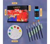 Pintura acrílica en set de 12, 24 o 36 colores (12ml) – Kit para pintura manual, DIY, resistente al agua – Presentación en caja
