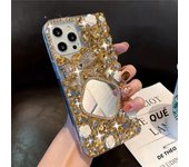 Bling Diamond Bead Chain Mirror Strap Phone Case For iphone 15 14 X XR XS 13 11 Pro Max 12 Pro  Cover