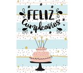 Tarjeta cumple tarta bengala  Raíz Tarjetas Inicio Tarjeta felicidades   Antracita