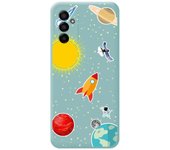 Funda Silicona Líquida Azul para Samsung Galaxy M13 4G diseño Espacio Dibujos