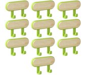 Verde - Perchero Montado en la Pared - Titular de Llaves - Madera Portátil - Toalla Trasera del Baño
