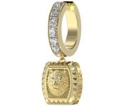 Guess Pendientes Hombre Lion King De Acero Dorado