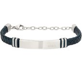 BREIL Joyería LEATHER TWINE, Pulseras Hombre Cuero, Acero, Silicona Verde - TJ3358