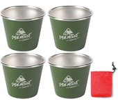 4Pcs 50ml Stainless Steel Shot Glasses Portable Tableware Tea Milk Mug Stackable Coffee Tumbler Outdoor Vodka Cup Mini Pint Cup