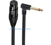 Right Angle Mono TS 6.35mm Male to 3P XLR Male Audio Adapter Cable Line 90 Degree TS Mono 6.35 Male XLR CANNON Female Cord Wire