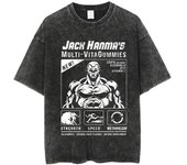 Anime Baki Washed Tshirt Harajuku Summer 100% Cotton Short Sleeve Oversize Tees Vintage Streetwear Baki Hanma Print T-Shirt