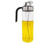Aceitera Antigoteo de Cristal Borosilicato Tapón de Acero INOX con Tapa Que Se Abre Automatico para Cocina 550 ML-DAMDAM GO