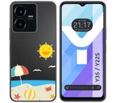 Funda Silicona Transparente para Vivo Y35 / Y22s diseño Playa Dibujos
