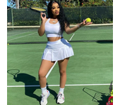 Active Wear Casual Two Piece Set for Women Skirts Sporty Fitness Workout Tank Crop Top and Mini Skirt Matching Sets Outfits Gym