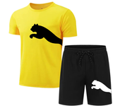 Men's casual fashion Summer mesh suit Men's quick drying Breathable sports suit Short sleeve T-shirt suit men's jogging suit