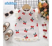 Body de DOT para Bebe, mono sin Mangas con neumáticos, ropa para recién nacido, Monos de dibujos animados de Cereza, Monos de moda con volantes, 0 a 18M