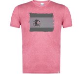 MERCHANDMANIA CAMISETA ROJA MEZCLA CON IMAGEN EN TONALIDADES NEGRAS BANDERA ESPAÑA PAIS CONSTITUCION NACION moda verano tshirt