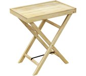 Outsunny Mesa de Jardín Rectangular Mesa de Exterior de Terraza de Madera Carga 40 kg para Balcón Patio 68x44x75 cm Natural