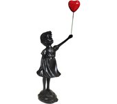 Banksy Figure Sculpture,Decorative Figures,Balloon Girl Statue,Decoration Living Room,Abstract Sculpture(Black）