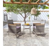 VidaXL Conjunto de jardín 1 mesa redonda + 2 sillones
