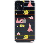 Funda original compatible con iPhone 12 Mini con un diseño de Bob Esponja Multipersonaje Arcoiris