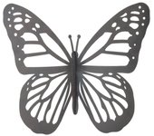 ORIGEN Home Decor Adorno Pared Mariposa Apliques Metal | Aplique Metal Gris - 17x35x35cm 31557