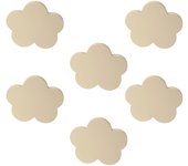 6 Un. TIRADOR Pomo Mueble BEBÉ Nube madera lacada beige claro arena 95x92mm