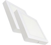 LED ATOMANT Plafón LED de superficie cuadrado 210 mm, 20W y 1800 lúmenes, incluye driver externo, instalación en techo o pared, diseño moderno y compacto, luz uniforme sin parpadeos, ideal para pasillos, cocinas, baños u oficinas, panel LED eficiente