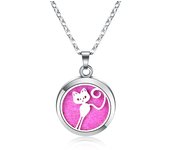 New Cute cat Aroma Diffuser Pendant Stainless Steel Magnetic Aromatherapy Essential Oil Diffuser Perfume Locket Necklace Jewelry