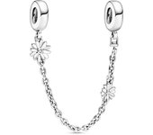 Real 925 Sterling Silver Stars & Moon Sunflower Safety Chains Spacer Beads Charms Fit Pandora 925 Original Bracelets DIY Jewelry
