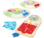 COLORBABY - Set 3 juegos de mesa, bingo electrónico, parchís, el juego de la oca, Set completo con tableros y fichas, para más de 2 jugadores, juegos reunidos de mesa, juegos de mesa, niños 5 años y toda la familia