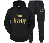 King And Queen Couple Outfit Hoodie and Jogger Pants High Quality Men Women Daily Casual Sport Jogging Suit King Queen Tracksuit