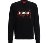 HUGO Sudadera regular fit de felpa Negra 50506990-001 , para Hombre