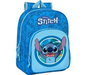 SAFTA - STITCH Mochila Infantil Diseño Único y Licencia Oficial Adaptable a Carrito Portamochilas - Mochila Bolsillo lateral portabotellas con Hombreras ergonómicas y acolchadas - Mochila Bolsillo frontal de gran formato - Mochila diseño único