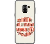 Tumundosmartphone Funda Gel Tpu para Samsung Galaxy A8 (2018) Diseño Mundo Libro Dibujos
