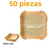 50Pcs Air Fryer Disposable Parchment Paper Liner Oil-proof Paper Tray Non-Stick Baking Mat Air Fryer Accessories SquareRound