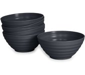 Plastic Forte - Juego de 6 Cuencos Classic de 570 ml Reutilizables. Ideal Fiestas. Grafito