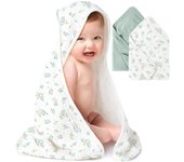 Toalla de baño con capucha de 6 capas, hilo de algodón para bebé, manta gruesa absorbente, toalla de baño para niños, artículos de tocador