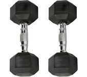 Mancuernas Hexagonales de 2,5kg - Juego de 2 Mancuernas de 2,5 kilogramos - Set de Mancuernas hexagonales con Revestimiento de Goma y Mango inoxidable Cromado