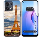 Funda Silicona para Oppo Reno 8 5G diseño Paris Dibujos