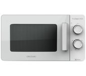 Cecotec 1521 ProClean 3120. Microondas blanco de 20 L Con Grill y Revestimiento Ready2Clean para mejor limpieza Tecnología 3DWave Diseño puerta FullWhite 6 niveles