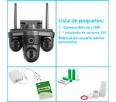 12MP 6K HD Wifi Surveillance Camera Three Screens Smart Wireless Outdoor CCTV 360° Panoramic PTZ Security IP Camera IPC360 Home