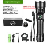 Professional Tactical Torch Laser Ultra Powerful Led Flashlight USB 18650 Night Scout Lights Set  Rifle Scope Weapon Zoom Light