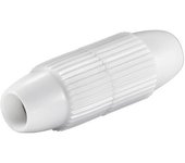 CABLEPELADO Empalme cable coaxial tipo tornillo | Empalmador Cable coaxial TV | Extensor cable antena | Conexión interna por tornillos | 75dB | PVC | Blanco | Apto para cables Antena IEC